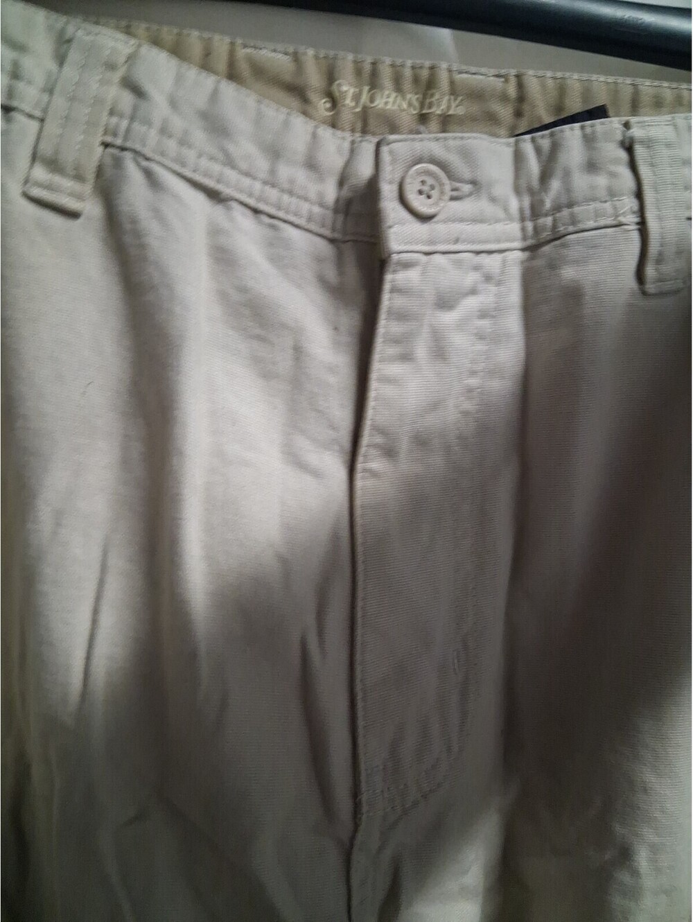 St. Johns Bay Cargo Pants Mens Size 32X30 Cream Color G2 - Picture 4 of 8